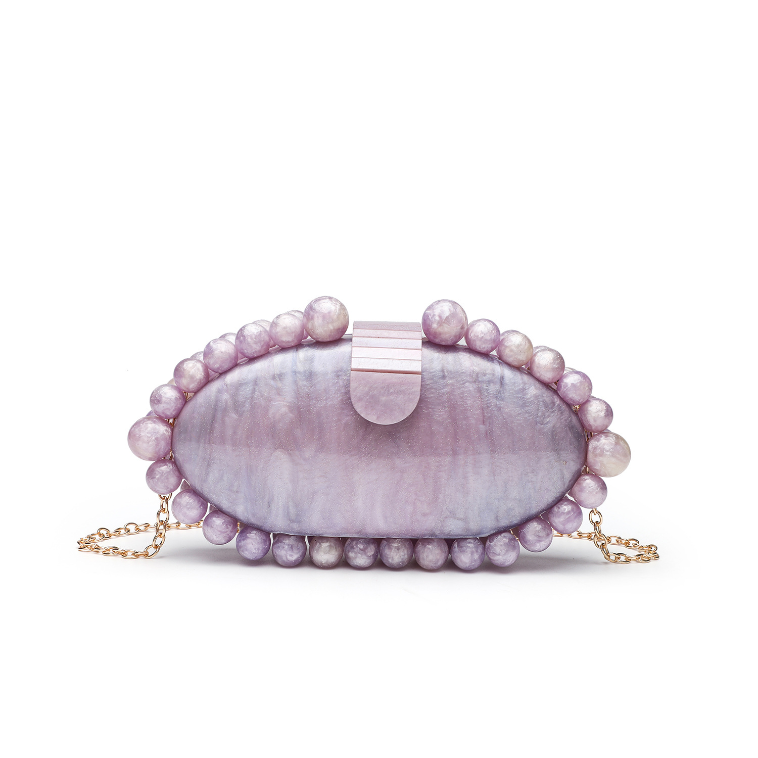 Luxury Bags White - 우아한 대리석 아크릴 클러치 백 펄