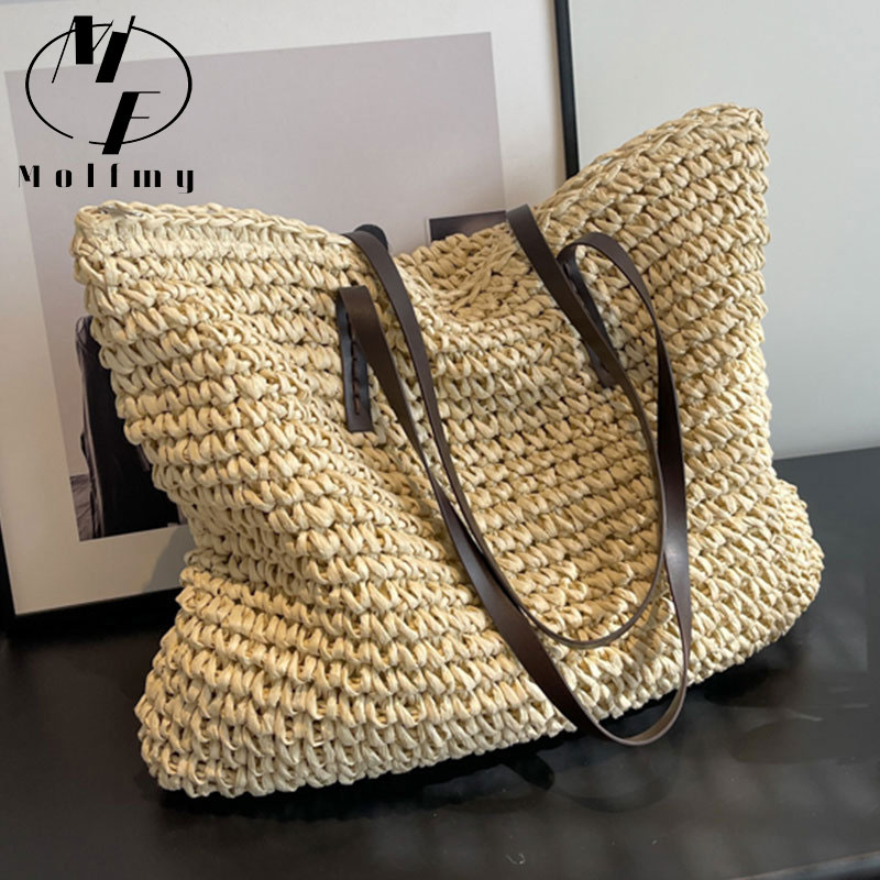Luxury Bags Vendor - 밀짚 짠 토트 백 캐주얼 대형