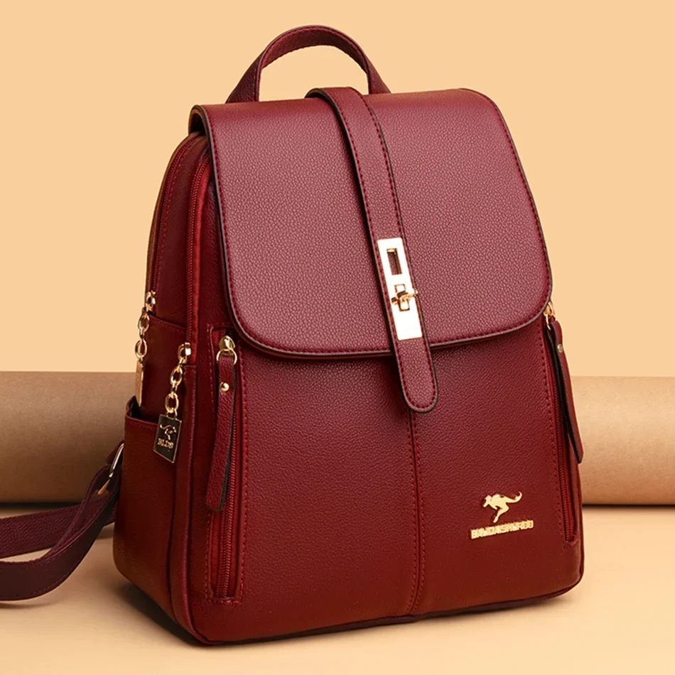 Luxury Bags For School - 여성 가죽 대용량 배낭 여자를위한 고품질