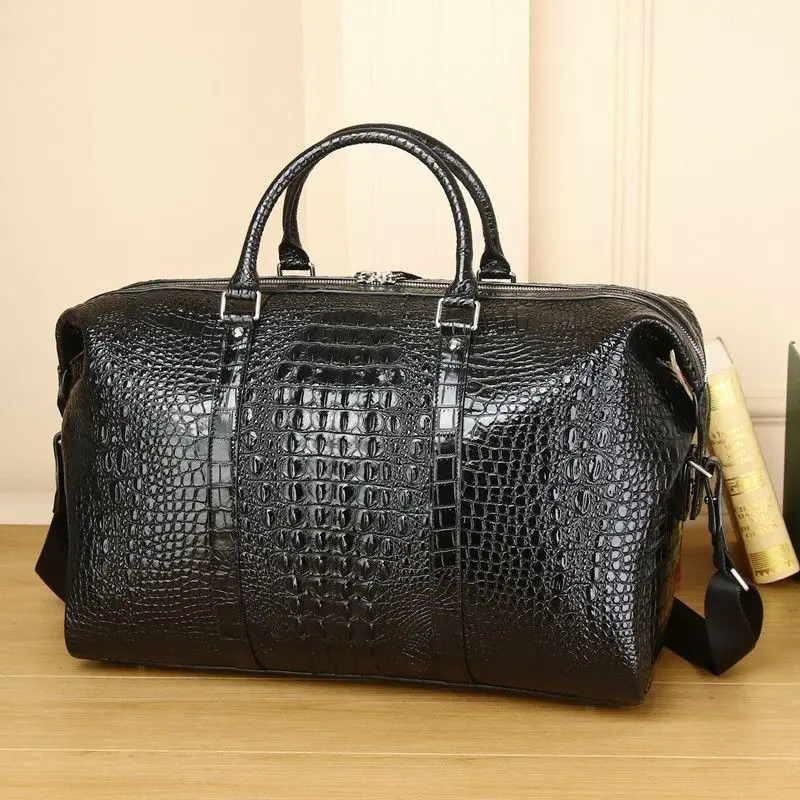 Luxury Bags For Men Brands - 2025 악어 패턴 암소 정품 ​​가죽