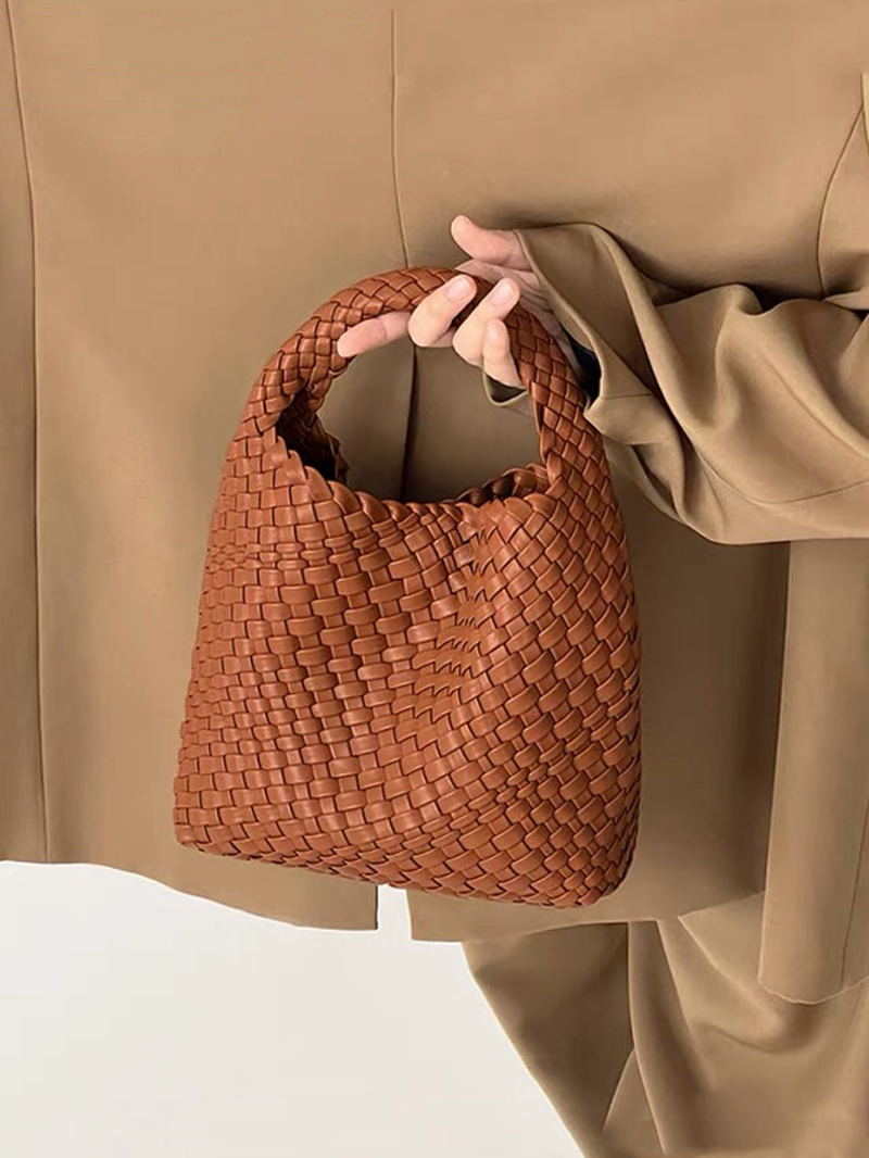 Luxury Bags Sales - PU 스몰 사이즈 손으로 짠 버킷백