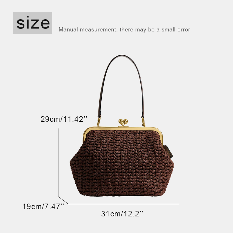 손으로 짠 키스락 프레임 숄더 라피아 클립 스트로 비치 - Luxury Bags 2026 리뷰 및 가격