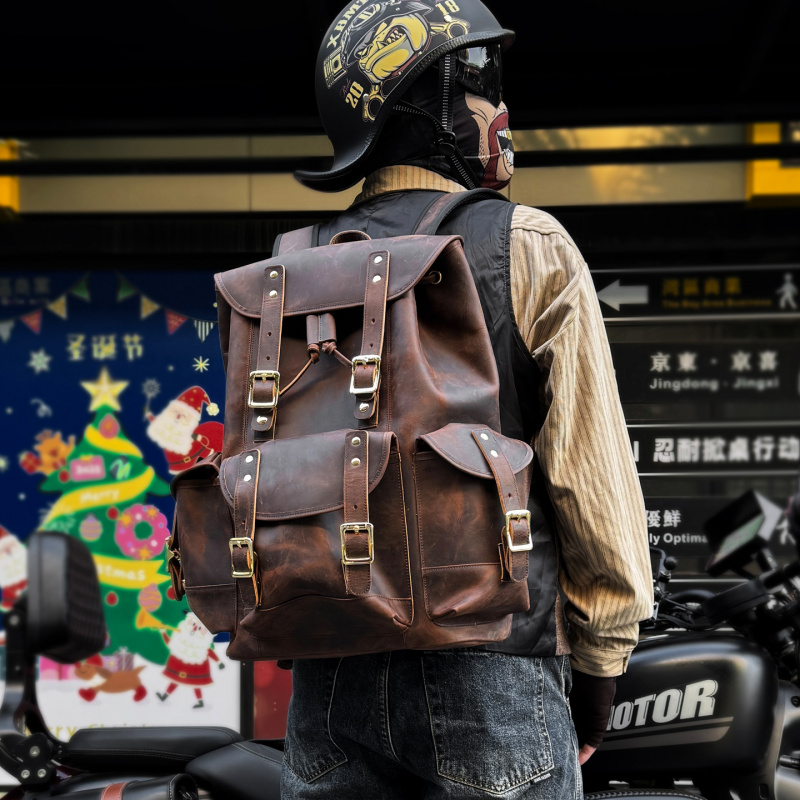 새로운 도착 가죽 배낭 럭셔리 남자 진짜 소 가죽 여행 - Luxury Bags For Men 리뷰 및 가격