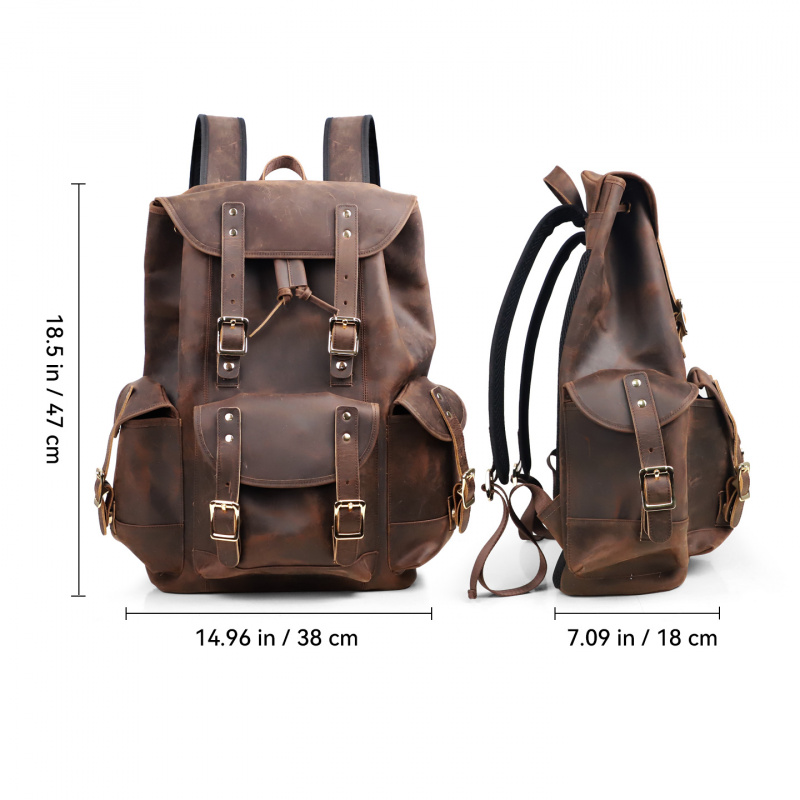 새로운 도착 가죽 배낭 럭셔리 남자 진짜 소 가죽 여행 - Luxury Bags For Men 리뷰 및 가격