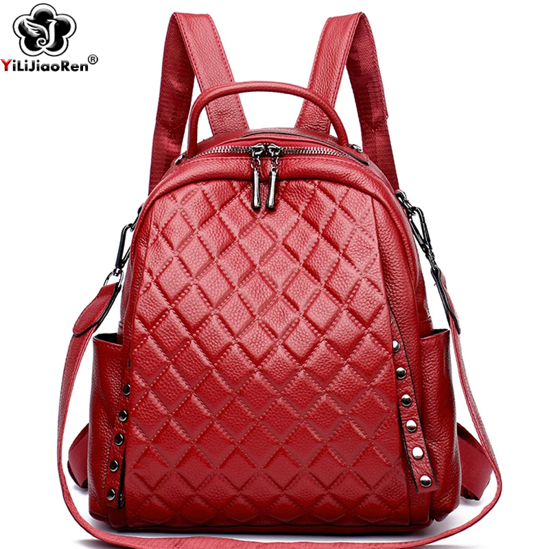정품 가죽 럭셔리 디자이너 격자 무늬 백팩 십대 소녀용 - Luxury Bags For School 리뷰 및 가격