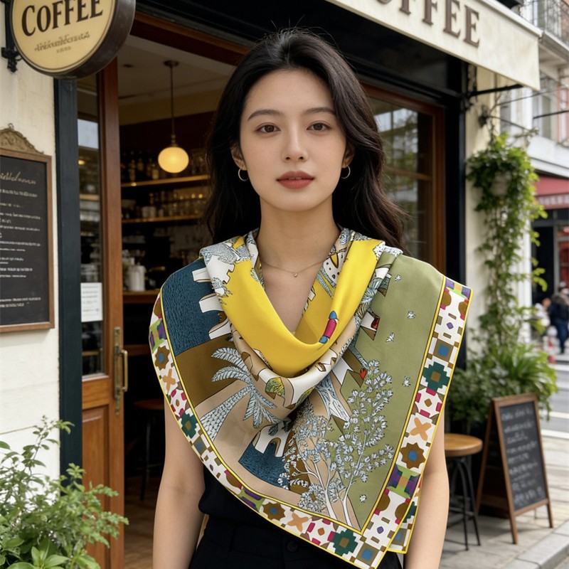 스퀘어 실크 스카프 90CM 럭셔리 디자이너 트윌 숄  - Luxury Bags Designer 리뷰 및 가격