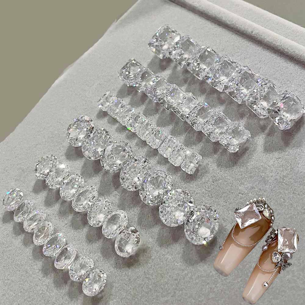 10개 화이트 크리스탈 지르코니아 네일 아트 장식 투명 - Luxury Bags White 리뷰 및 가격