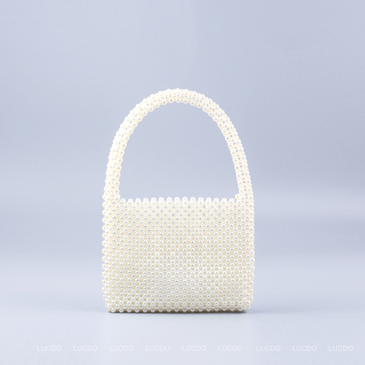 빈티지 구슬 토트 백 여성 디자이너 ABS 진주 가방  - Luxury Bags White 리뷰 및 가격