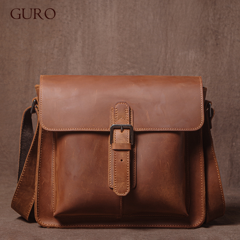 GURO 럭셔리 브랜드 정품 가죽 숄더 백 남성 크레이 - Luxury Bags For Men Brands 리뷰 및 가격