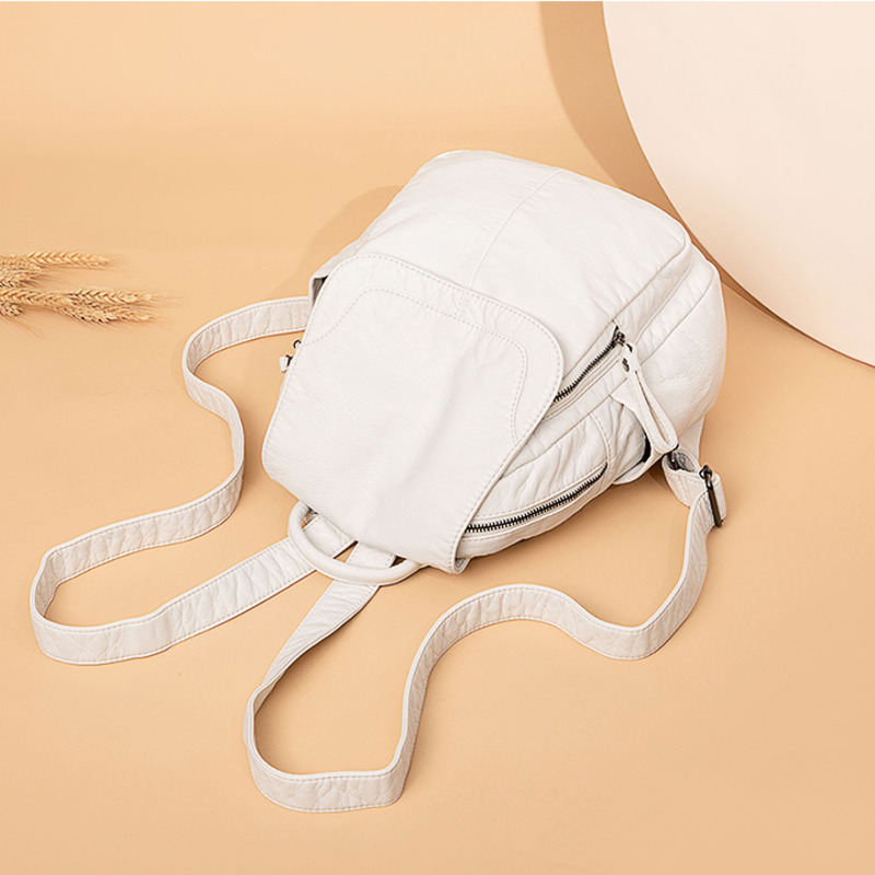 여성용 배낭 화이트 워싱 가죽 배낭, 십대 소녀용 소형 - Luxury Bags White 리뷰 및 가격