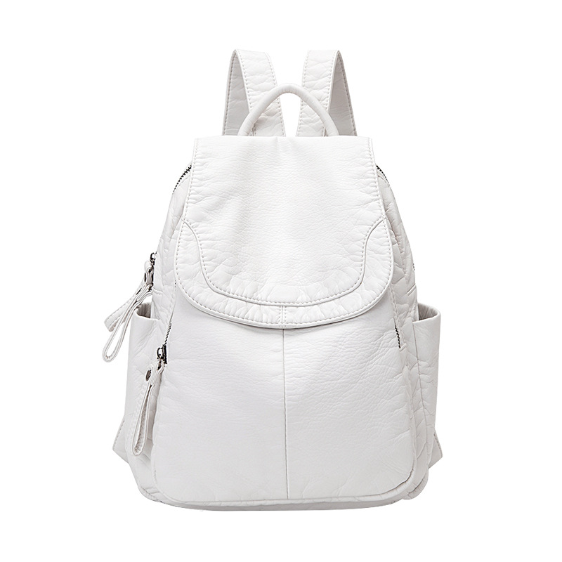 여성용 배낭 화이트 워싱 가죽 배낭, 십대 소녀용 소형 - Luxury Bags White 리뷰 및 가격