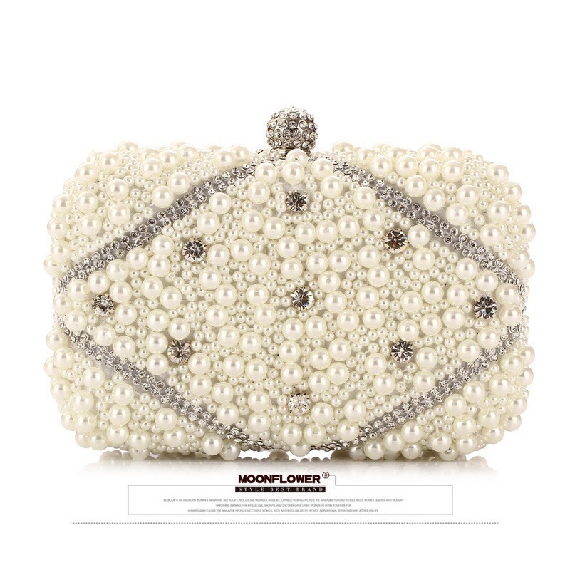 럭셔리 크리스탈 비즈 진주 이브닝 클러치 백 웨딩 파티 - Luxury Bags White 리뷰 및 가격