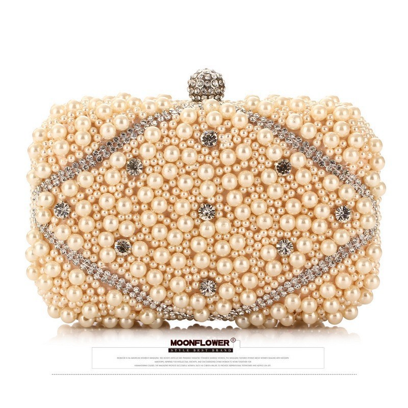 럭셔리 크리스탈 비즈 진주 이브닝 클러치 백 웨딩 파티 - Luxury Bags White 리뷰 및 가격