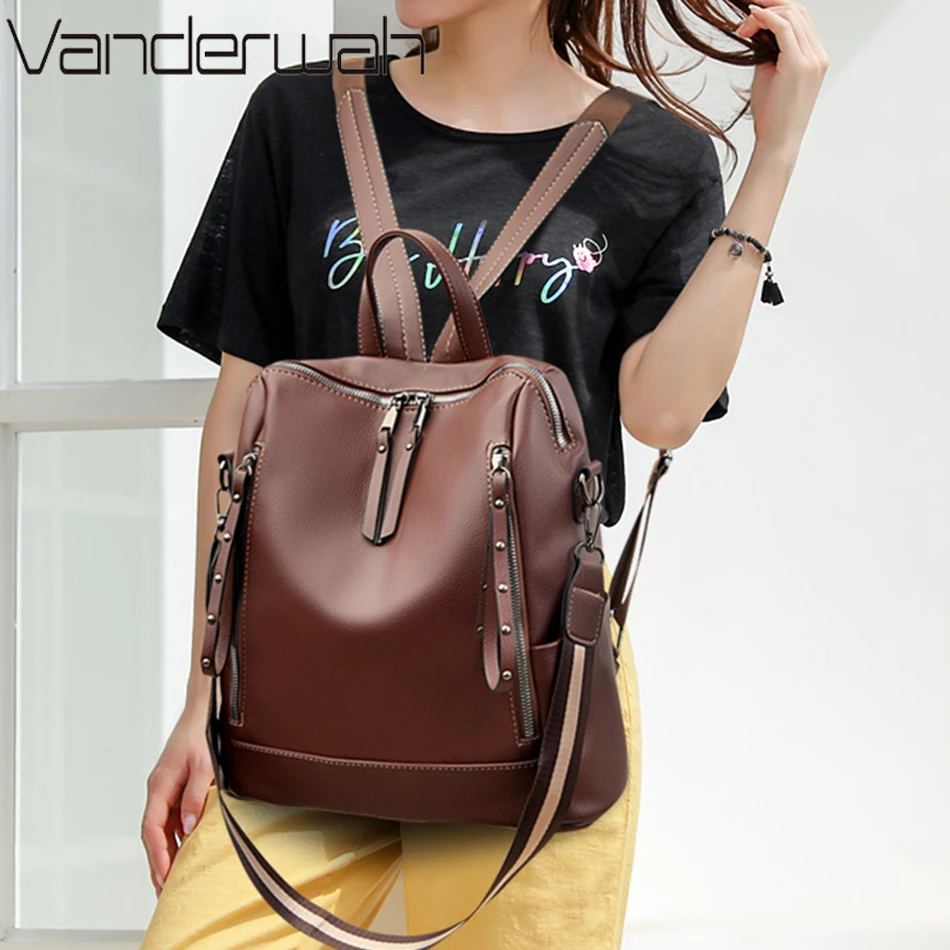 브랜드 럭셔리 배낭 부드러운 가죽 방수 배낭, 프레피  - Luxury Bags For School 리뷰 및 가격