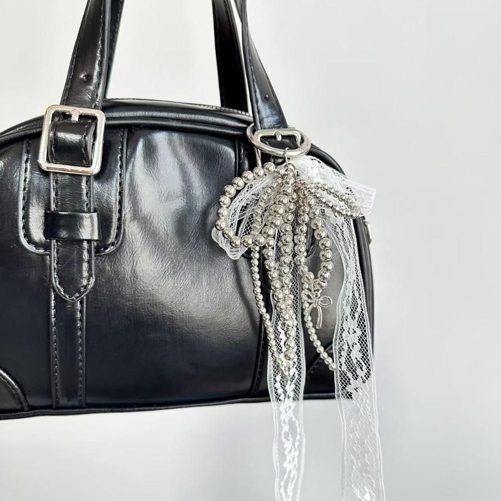 패션 레이스 키체인 리본 화이트/블랙 가방 펜던트 진주 - Luxury Bags White 리뷰 및 가격