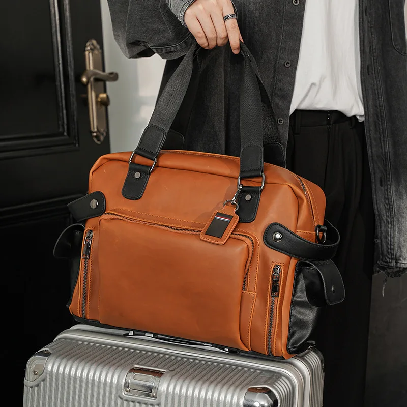 트렌디 남성 숄더백 레트로 럭셔리 크레이지 호스 가죽  - Luxury Bags For Men Brands 리뷰 및 가격